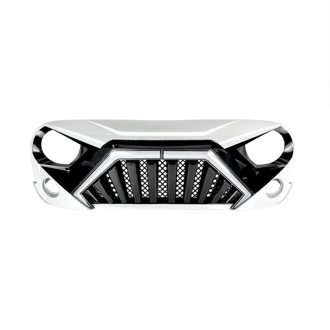 AMJPAA00148 – AMERICAN MOD Grille, Bar Style With Light Cutouts Black/ White ABS Plastic With Amber LED Daytime Runni...